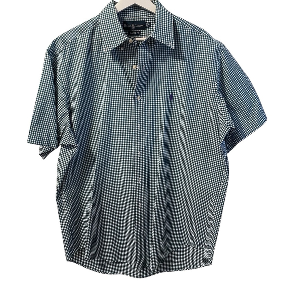 Ralph Lauren Men's Green Gingham Shirt